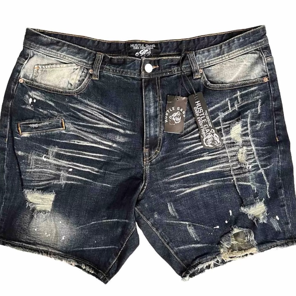 New Hustle Gang Men’s Denim Shorts. Size 42 Montego Wash 98011 Fisher Hip style